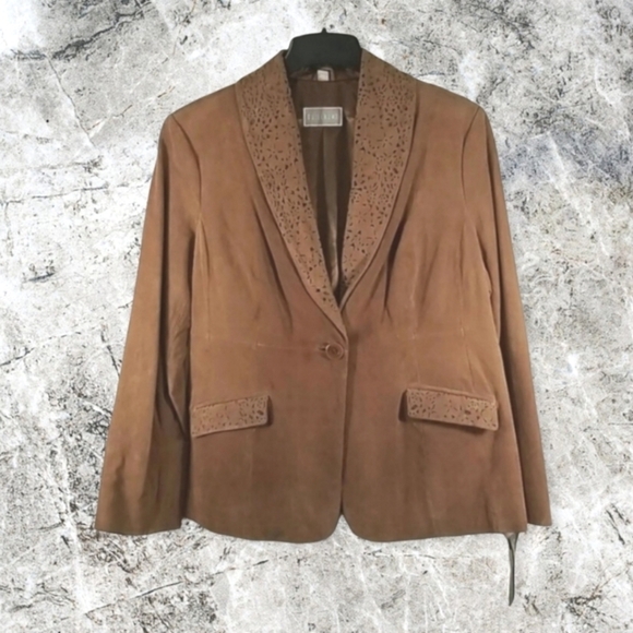 Guillaume Suede Jacket With Pierced Out Collar - Picture 1 of 6